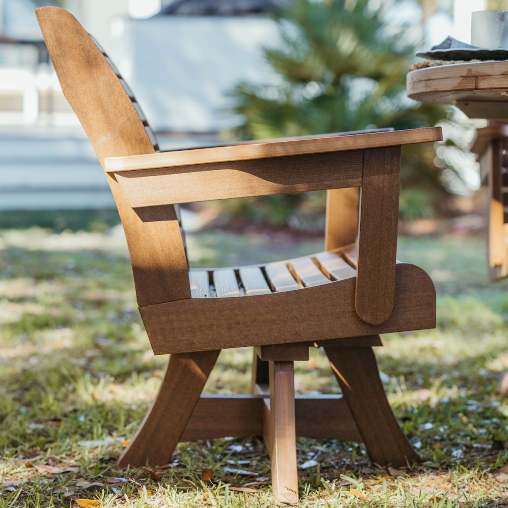 Poly lumber outdoor furniture made from Tangent Poly by LaPorte Products.