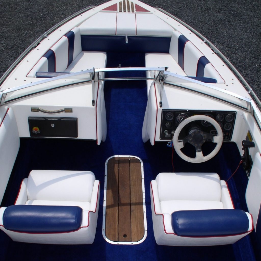 Boat Upholstery competed by LaPorte Upholstery.