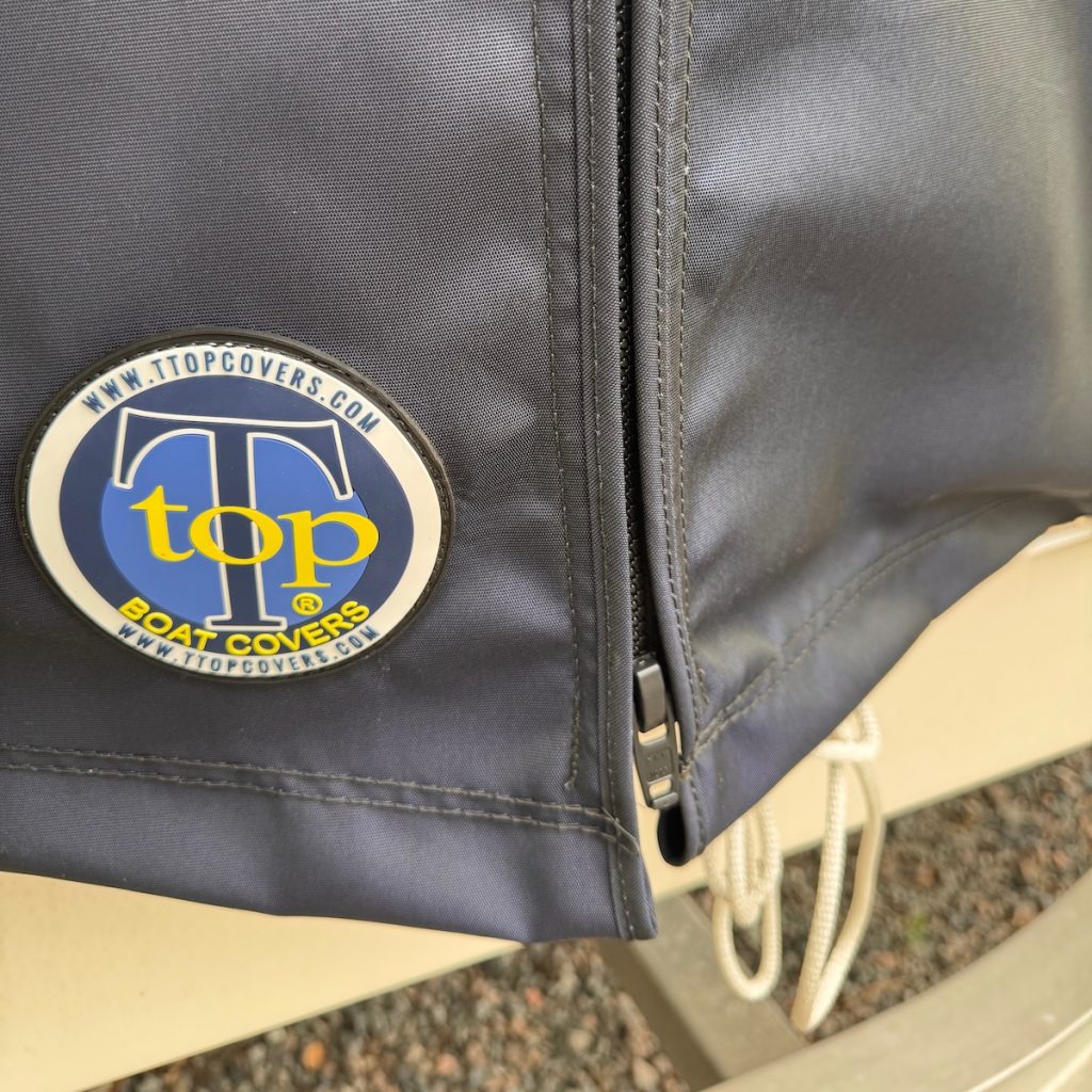 T-Top Boat Cover with zipper access for easy console entry